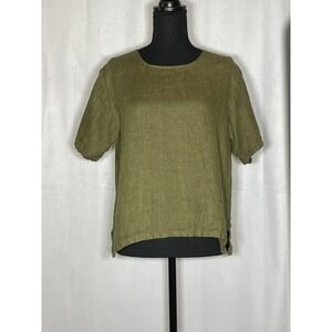 Honey Brand Sweet Threads Linen Short Sleeve Top Size Small